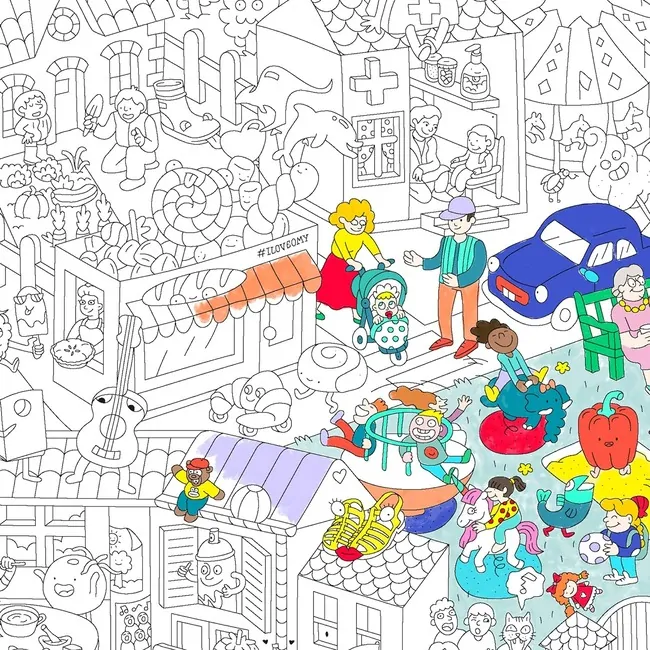 OMY Velký vybarvovací plakát - Kids Life 70 x 100 cm