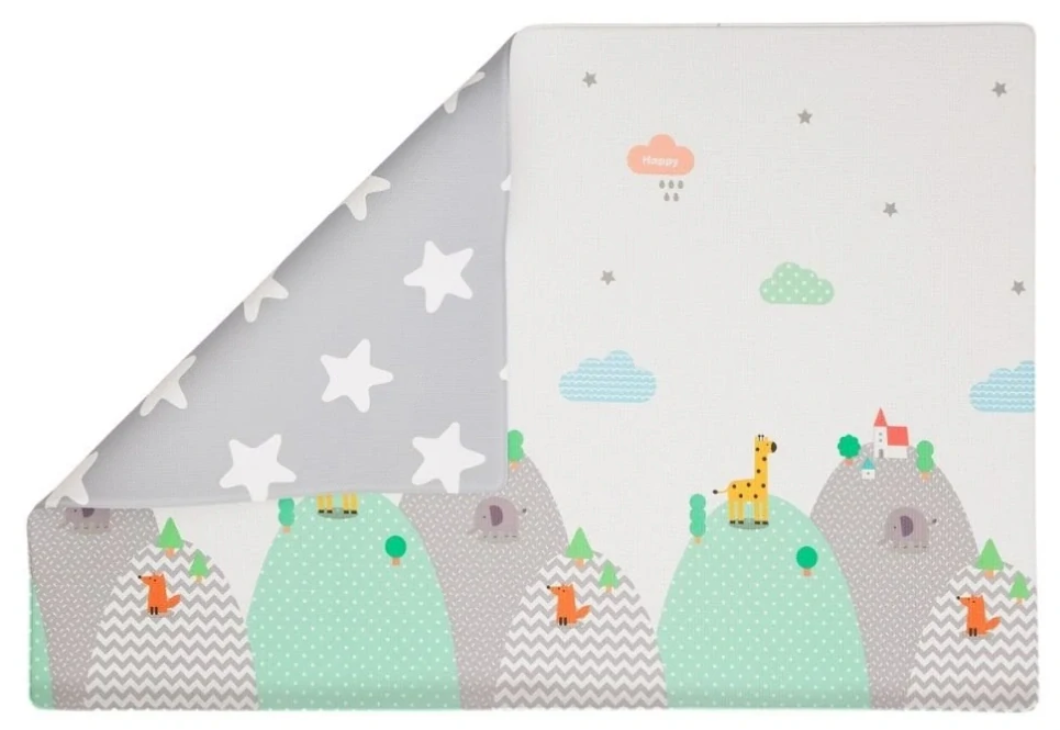 LALALU Podložka na hraní Premium White Star 190 x 130 x 1,2 cm