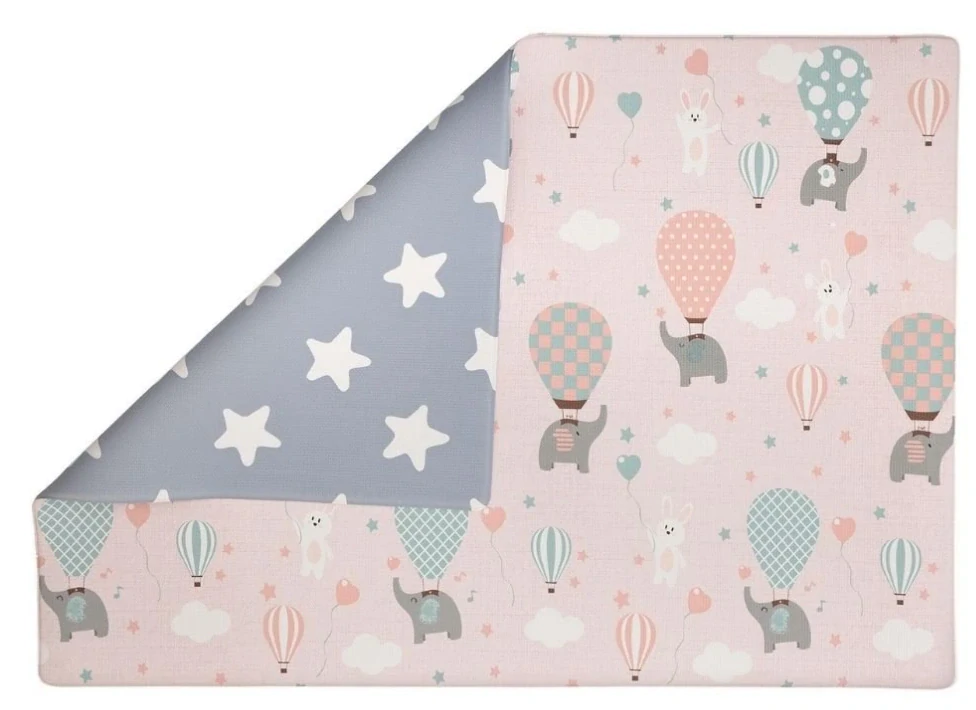 LALALU Podložka na hraní Premium Pink Elephant 200x140 cm