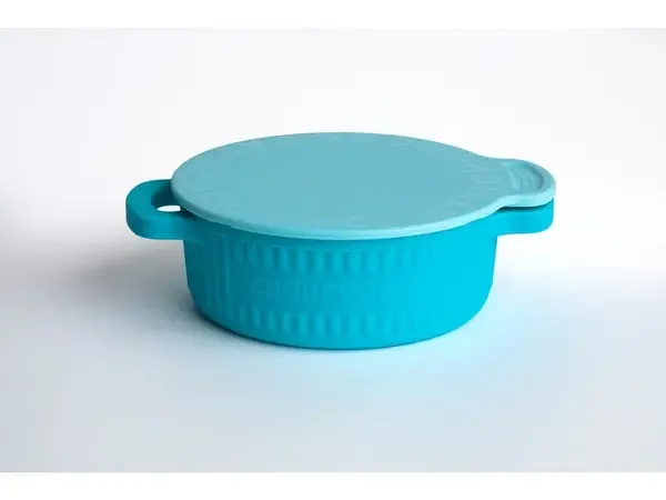 Chouchouatti Silikonová miska s víkem - Turquoise