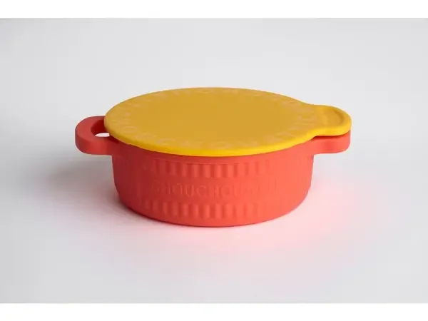 Chouchouatti Silikonová miska s víkem - Orange
