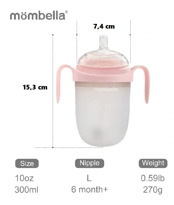 Mömbella Antikoliková láhev Rose Silikonová - 300 ml