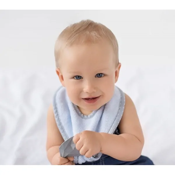 Lullalove SupeRRO baby Hevea set- 3x bryndák a kousátko 2v1, modrý