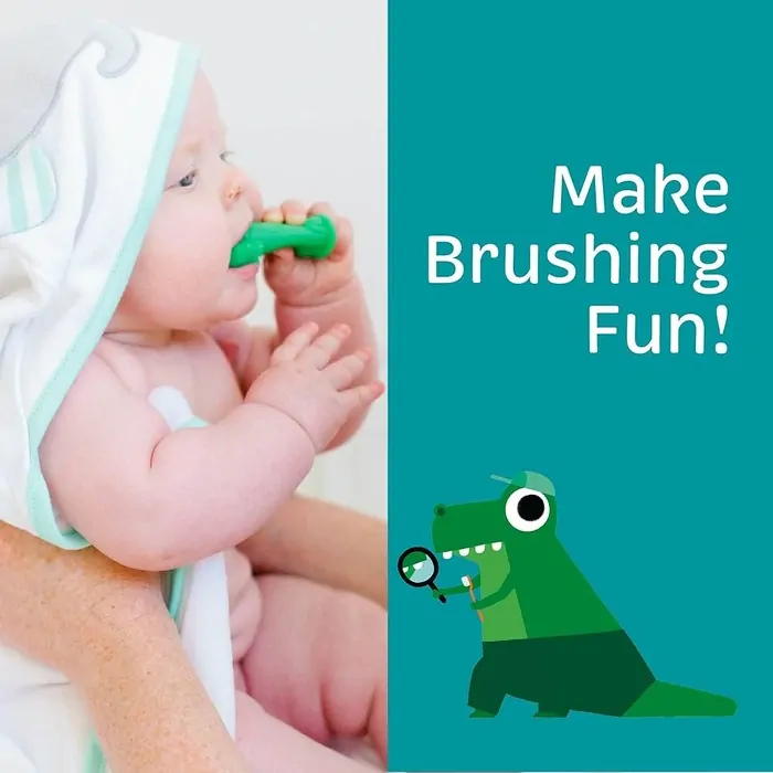 The Brushies Silikonový zubní kartáček - Dino
