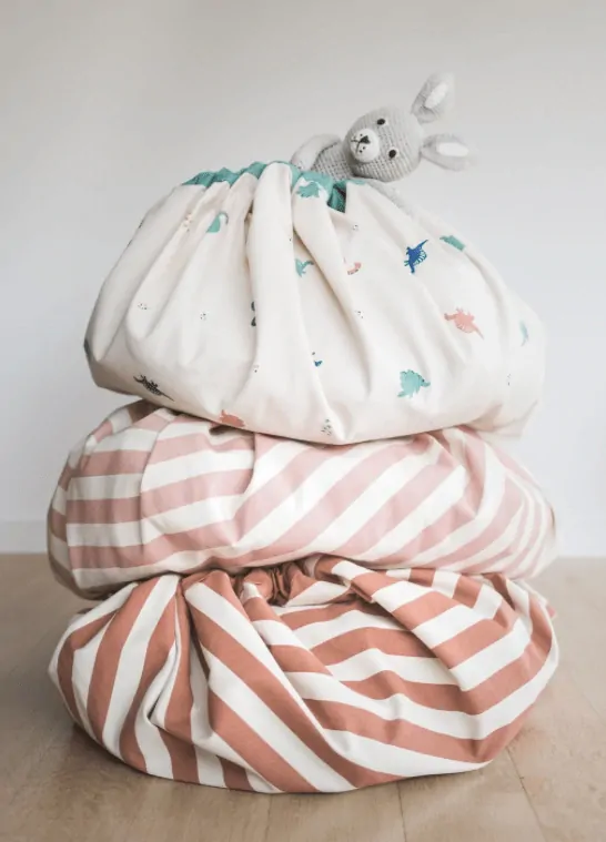 Vak na hračky/podložka na hraní Play&Go - Stripes pink
