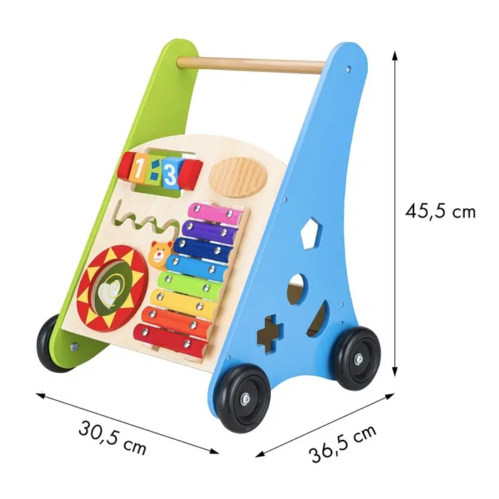 Ecotoys Dřevěné chodítko s edukačními aktivitami