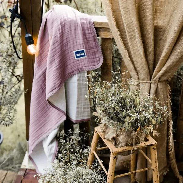 La Millou - Oboustranná mušelínová plenka 100x100 cm - French levander/Off white