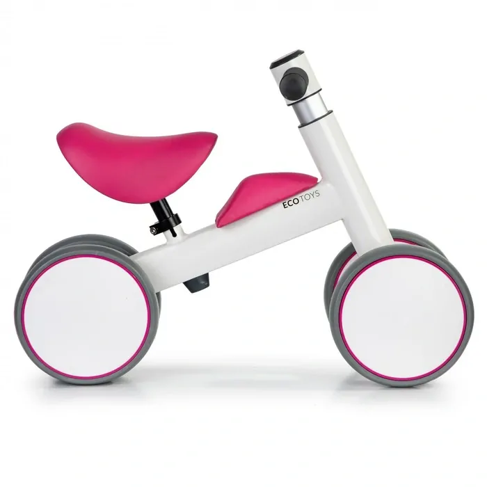 Eco Toys Odrážedlo pro nejmenší, nastavitelné řídítka i sedadlo - růžové