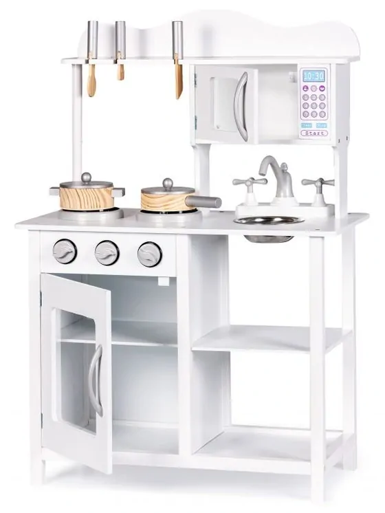 Dřevěná kuchyňka Ecotoys - bílá