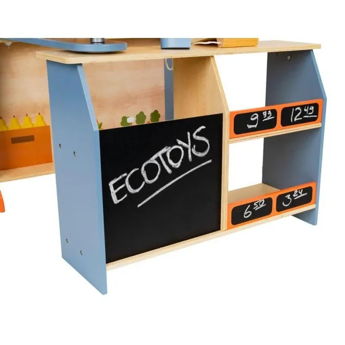Velký dřevěný supermarket Ecotoys