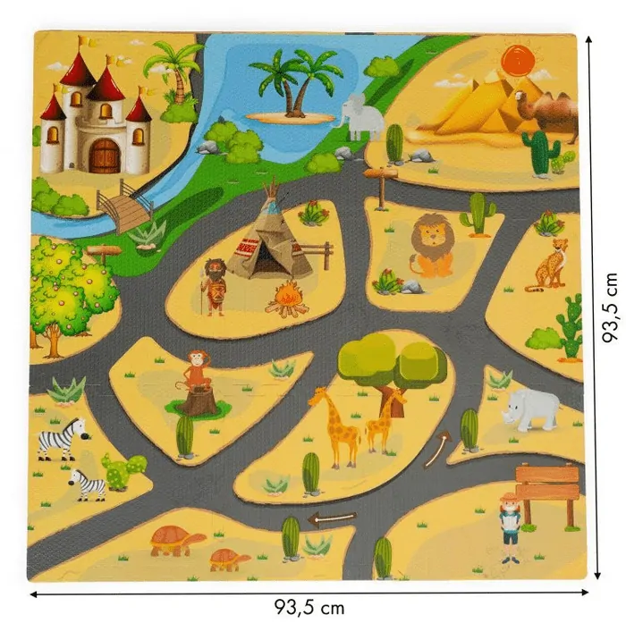 Eco Toys Pěnové puzzle na zem - Safari 93 x 93 cm
