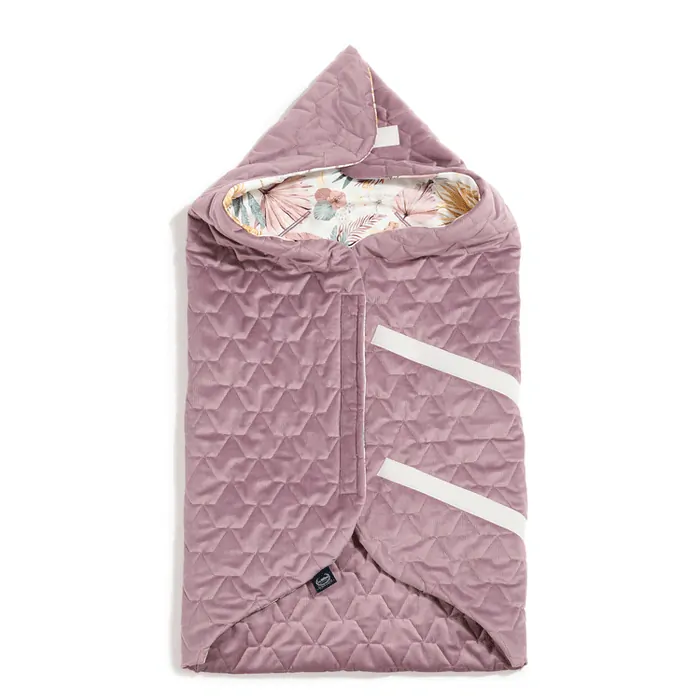 La Millou Zavinovací deka do autosedačky Boho Palms Light/Velvet French Lavender