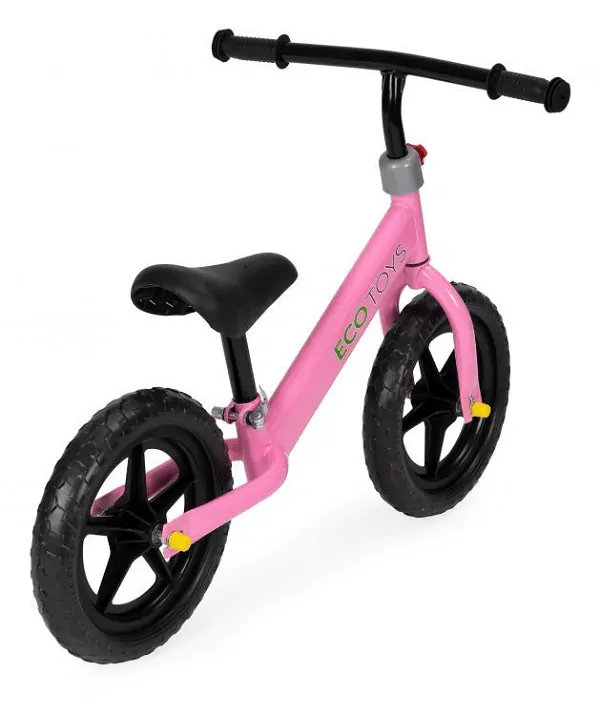 Eco Toys Dětské odrážedlo s nastavitelnou výškou sedadla - růžové