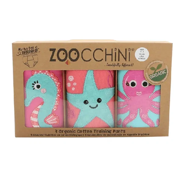 Zoocchini učící kalhotky - Set 3ks, dívčí 2-3 roky, Ocean Gals