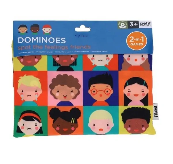 Petit Collage - Domino oboustranné (emoce a tečky)