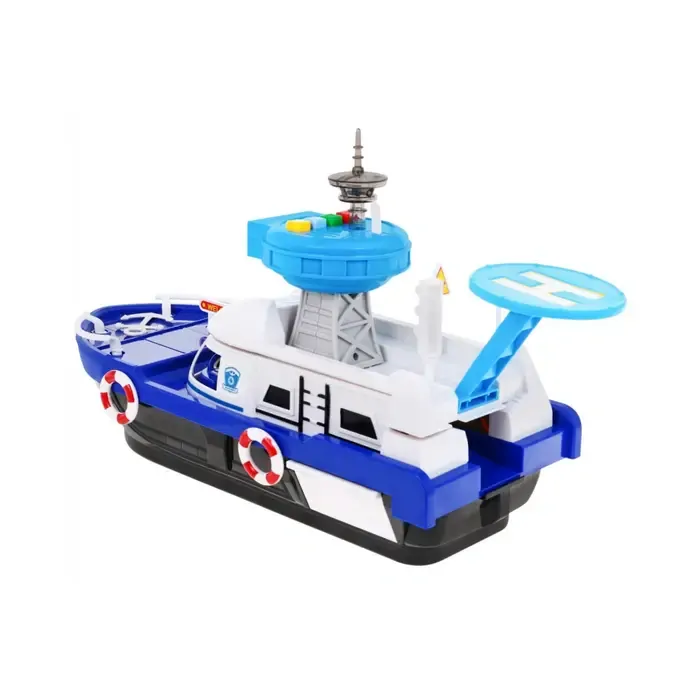 Policejní loď s heliportem a 3 vozidly