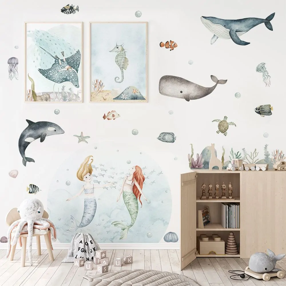 Samolepka na zeď - Tanec mořských panen, vel. XXL (151x123 cm)