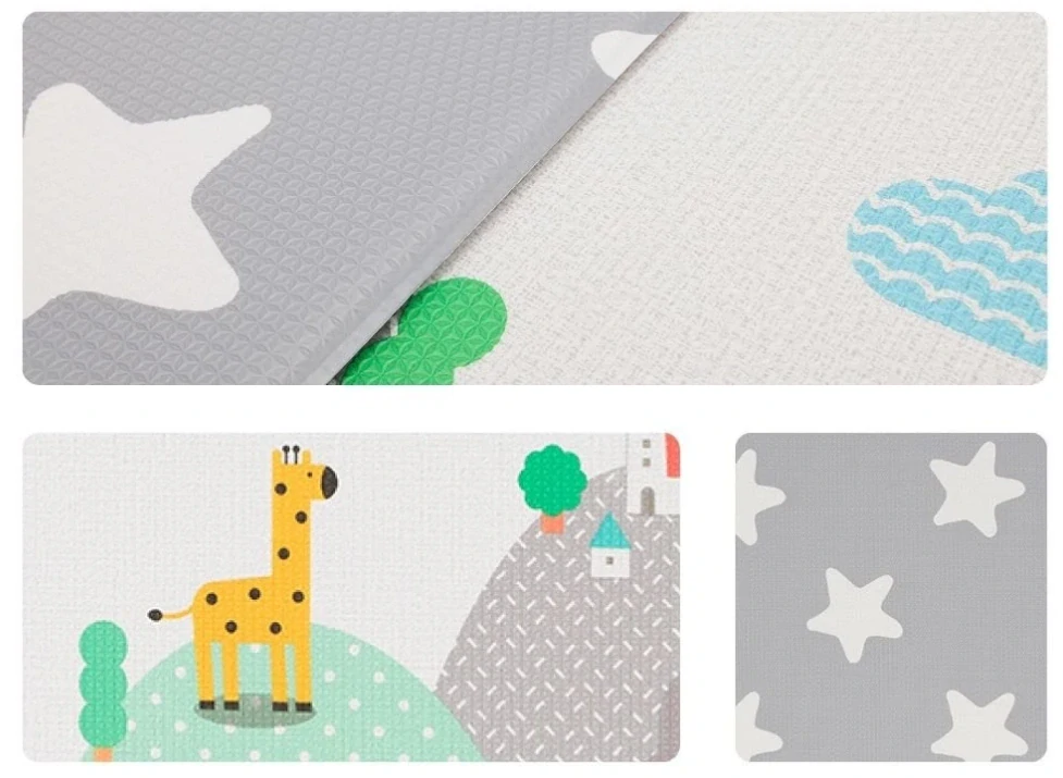 LALALU Podložka na hraní Premium White Star 190 x 130 x 1,2 cm