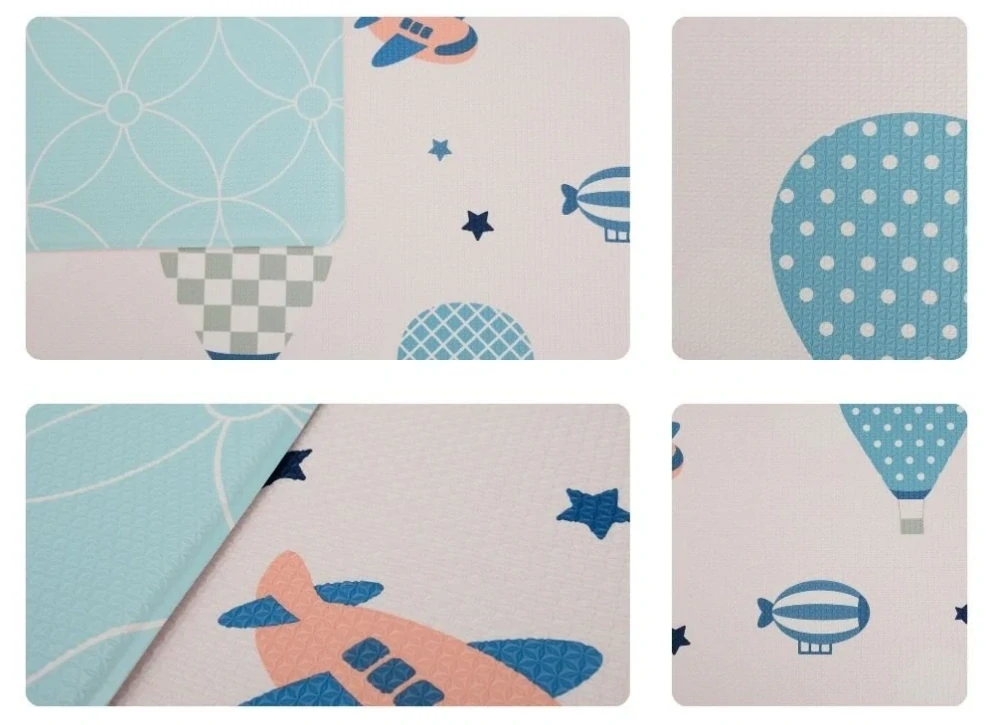 LALALU Podložka na hraní Premium Blue Ballon 190 x 130 x 1,2 cm