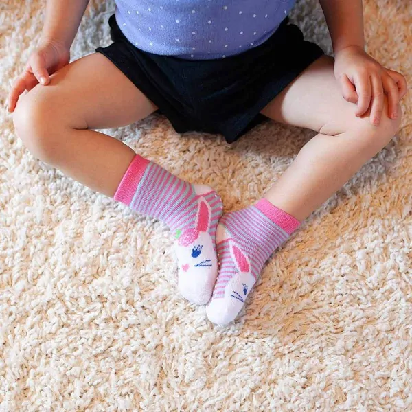 Zoocchini - Protiskluzové ponožky set 3 ks - Králíček, 0-24m.