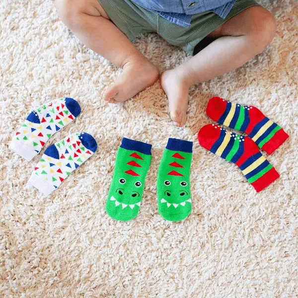 Zoocchini - Protiskluzové ponožky set 3 ks - Dino, 0-24m.