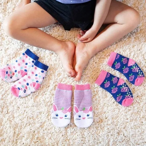 Zoocchini - Protiskluzové ponožky set 3 ks - Žirafa, 0-24m.