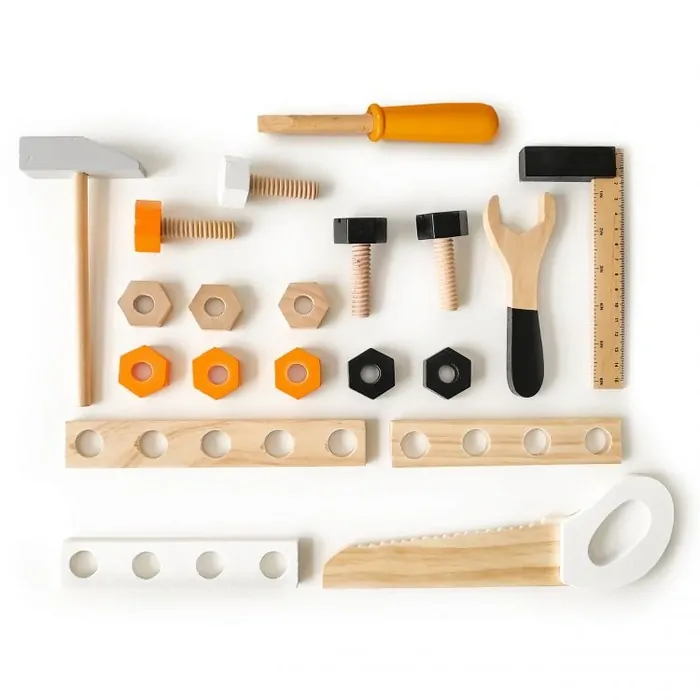 Dřevěný pracovní stůl s nářadím Ecotoys
