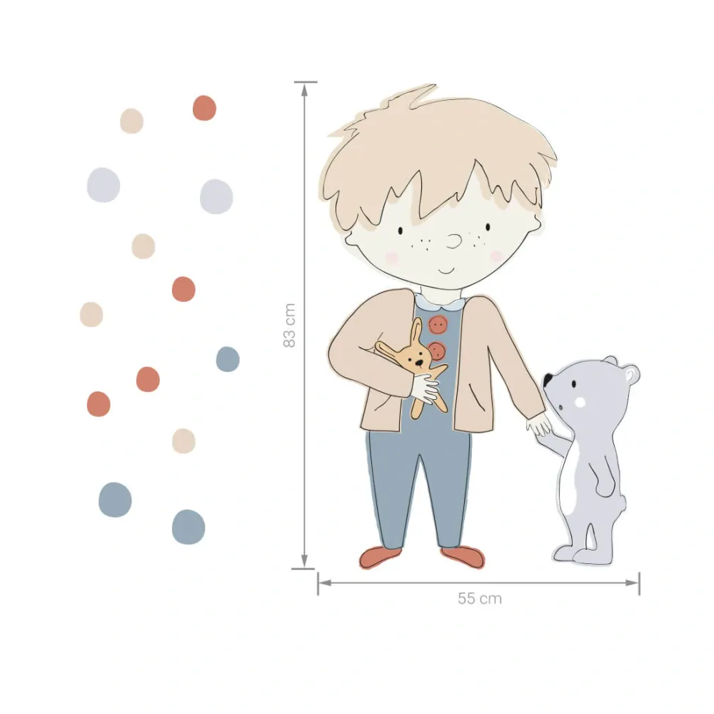 Samolepky na zeď - Teddy, šedý