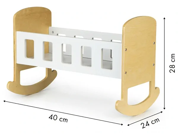 Dřevěné kolébka pro panenky Nature EcoToys - délka 40 cm