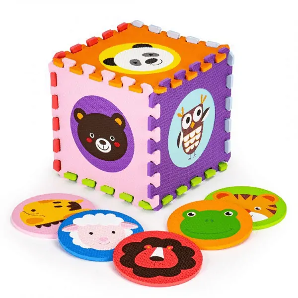 Eco Toys Pěnové puzzle na zem - Zvířátka 90 x 90 cm