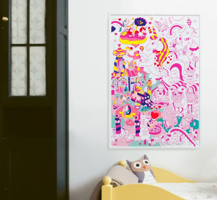 OMY Velký vybarvovací plakát, omalovánka - Lily 70 x 100 cm