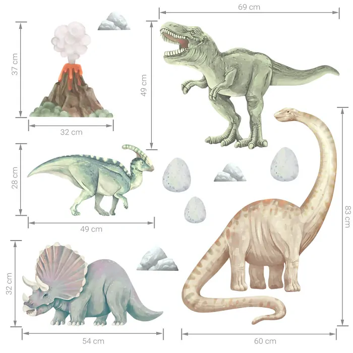 Samolepky na zeď - Dinosauři, varianta A