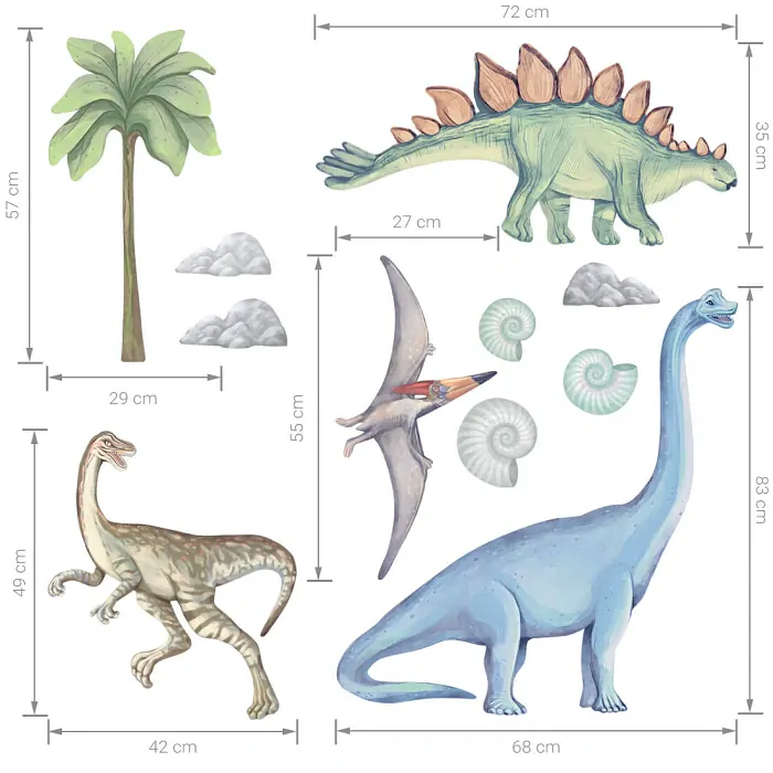 Samolepky na zeď - Dinosauři, varianta B