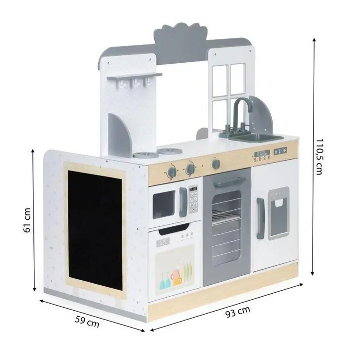 Velká dřevěná kuchyň s restaurací a posezením 2v1 - Ecotoys