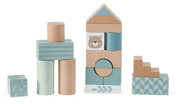 Eco Toys Dřevěné chodítko s 46 kostkami