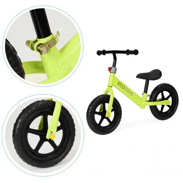 Eco Toys Dětské odrážedlo s nastavitelnou výškou sedadla - zelené