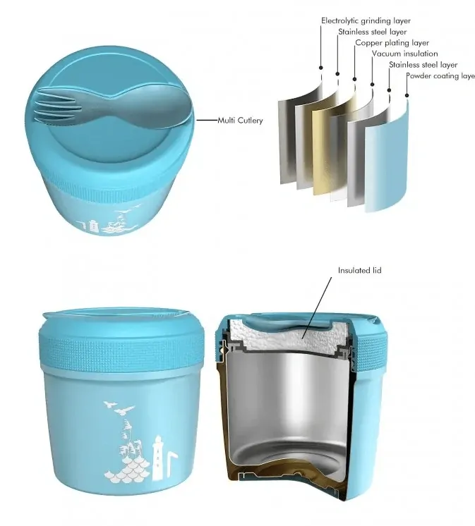 Carl Oscar Termoska na jídlo TEMP LunchJar Spirit 0,5 l - Grey/Power
