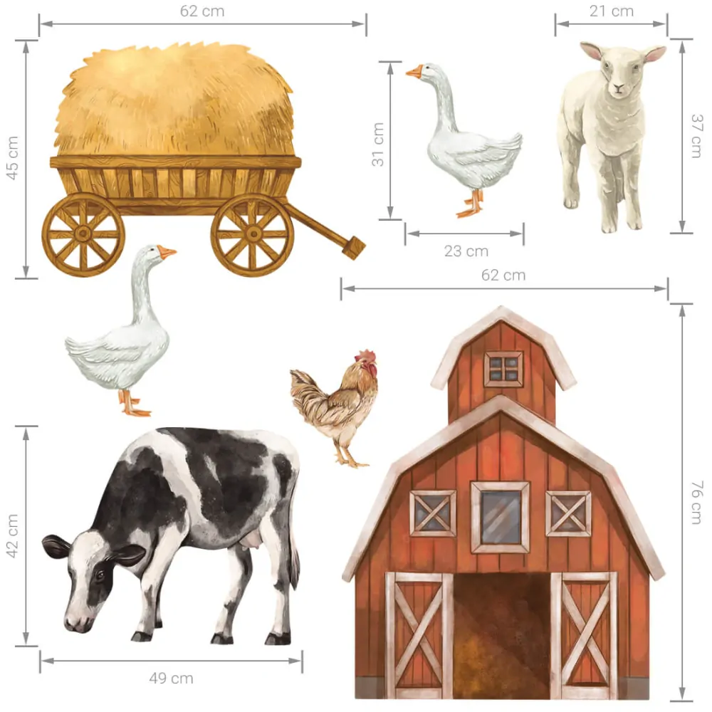 Samolepky na zeď - Farma, var. B