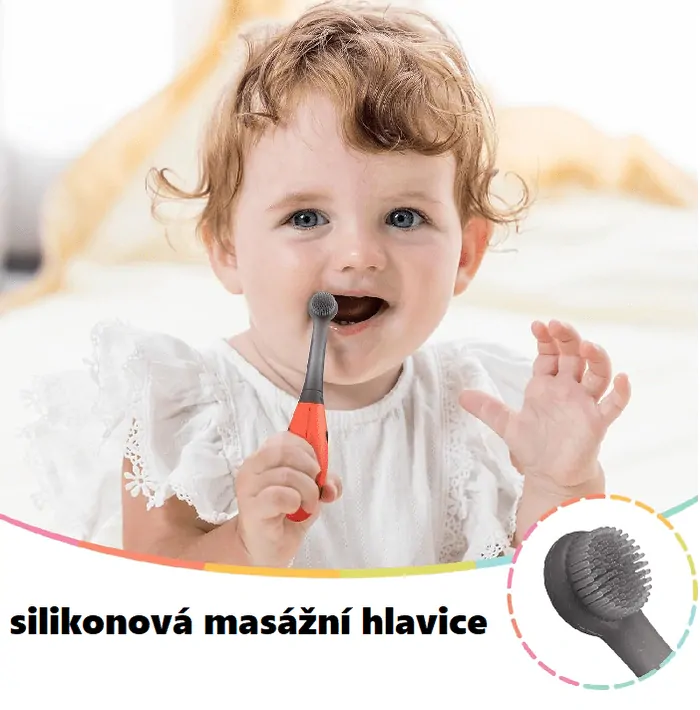Mömbella Silikonový zubní kartáček - Beruška Dori, 6m+