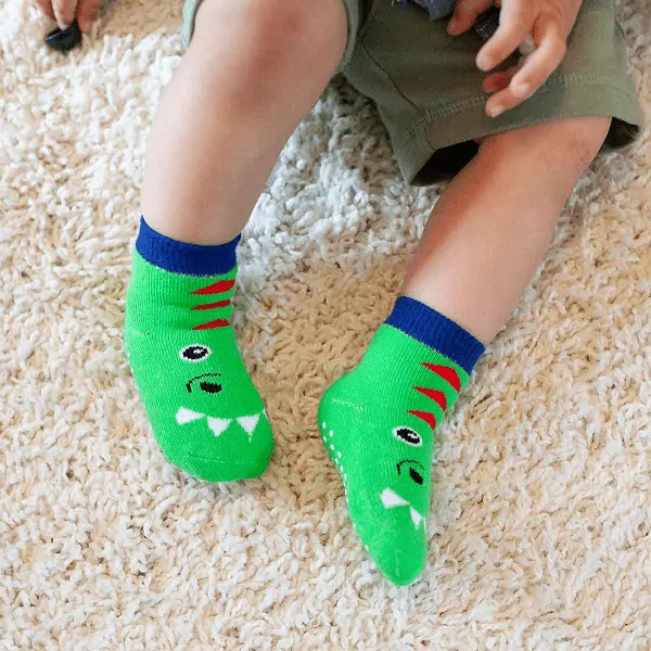 Zoocchini - Protiskluzové ponožky set 3 ks - Dino, 0-24m.
