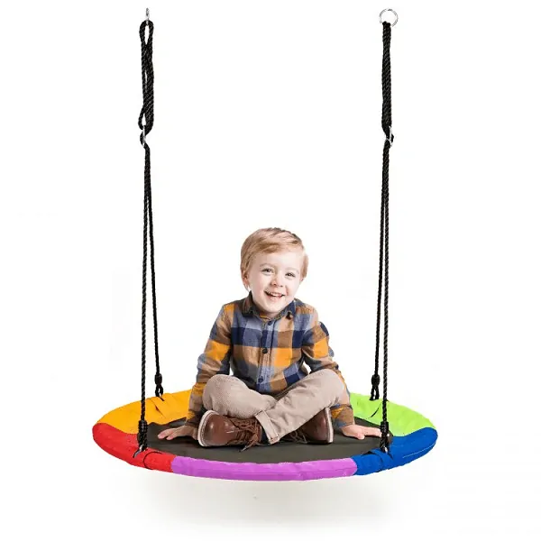 Houpací kruh Ecotoys, duhový - 100 cm, nosnost 100 kg
