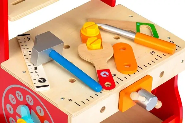 Eco Toys - Dřevěné chodítko s montážním stolem