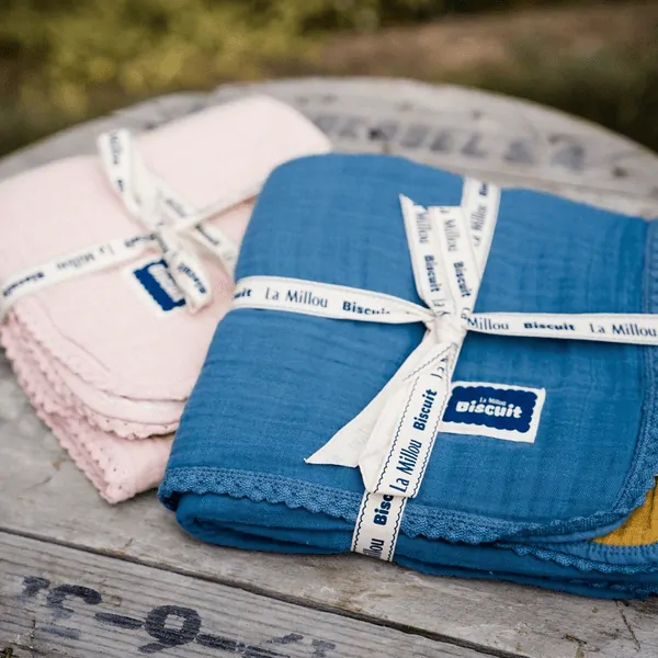 La Millou - Oboustranná mušelínová plenka 100x100 cm - Navy/Honey