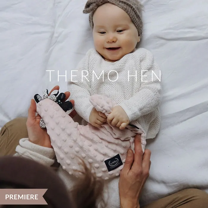 Thermo Hen - Nahřívací/chladící polštář a hračka - Velvet La Millou - Smoke mint/It´s white magic