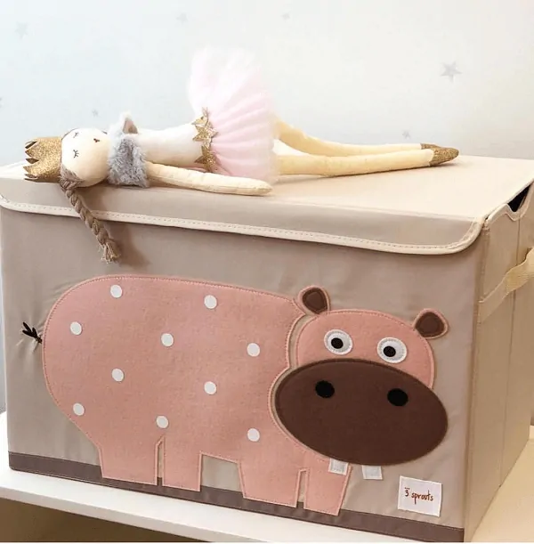 3 Sprouts Uzavíratelná bedna na hračky Hroch