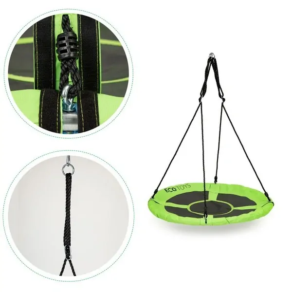 Houpací kruh Ecotoys, zelený - 110 cm, nosnost 150 kg