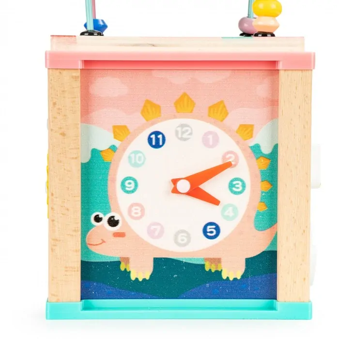 Dřevěná vkládací kostka s abecedou Ecotoys - Dino