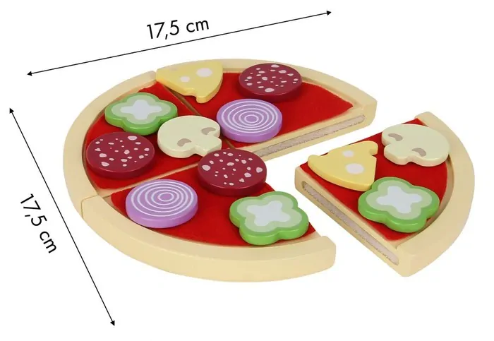 Dřevěná pizza na krájení Ecotoys