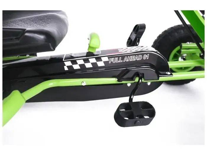 Šlapací motokára A15, zelená - nafukovací kola, nosnost 30kg