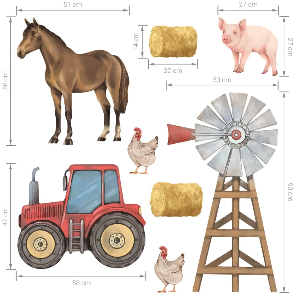 Samolepky na zeď - Farma, var. A